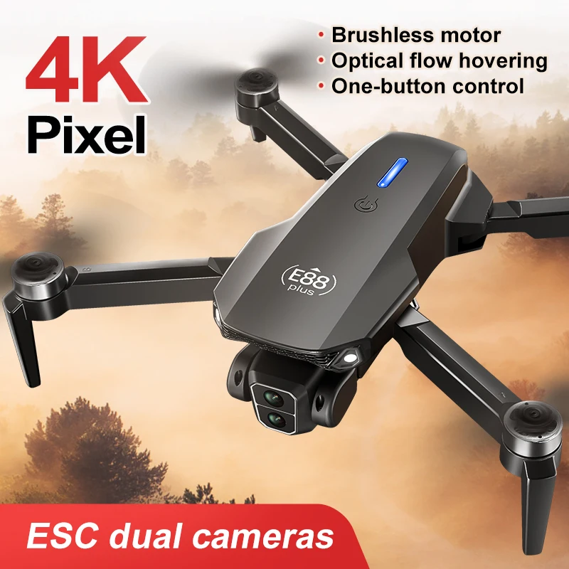 New E88 Plus Quadcopter Drone: - Drone Camera 4K ulasan dan harga